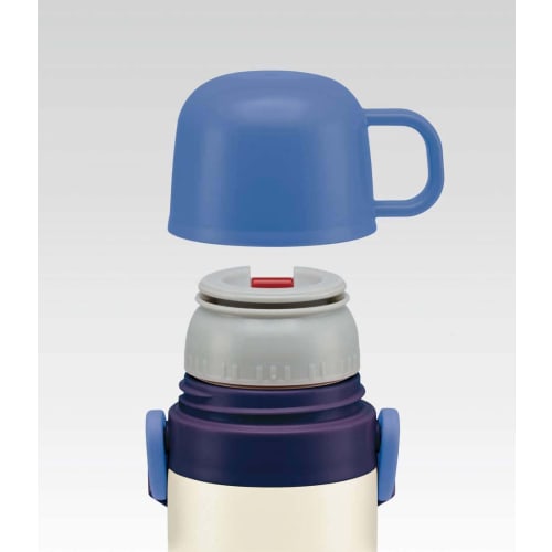 Skater Kids' Stainless Steel Water Bottle, 2-Way Design, 470ml (Direct Drink) or 430ml (Cup Drink), Dinosaur Design, Kid-Friendly and Lightweight, Ins