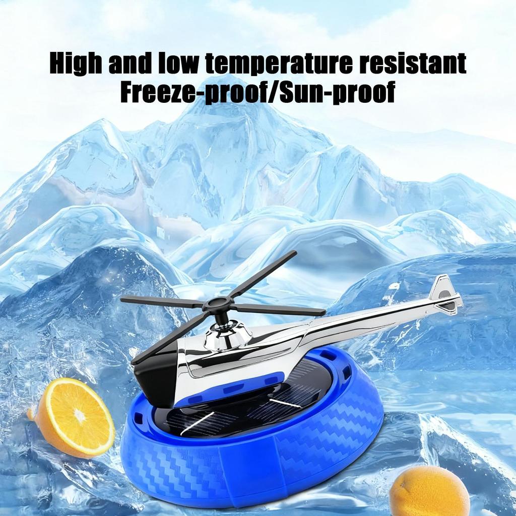 Solar Powered Car Air Freshener Solar Rotating Airplane Air Freshener Auto Interior Fragrance Diffuser For Vacation Workplace