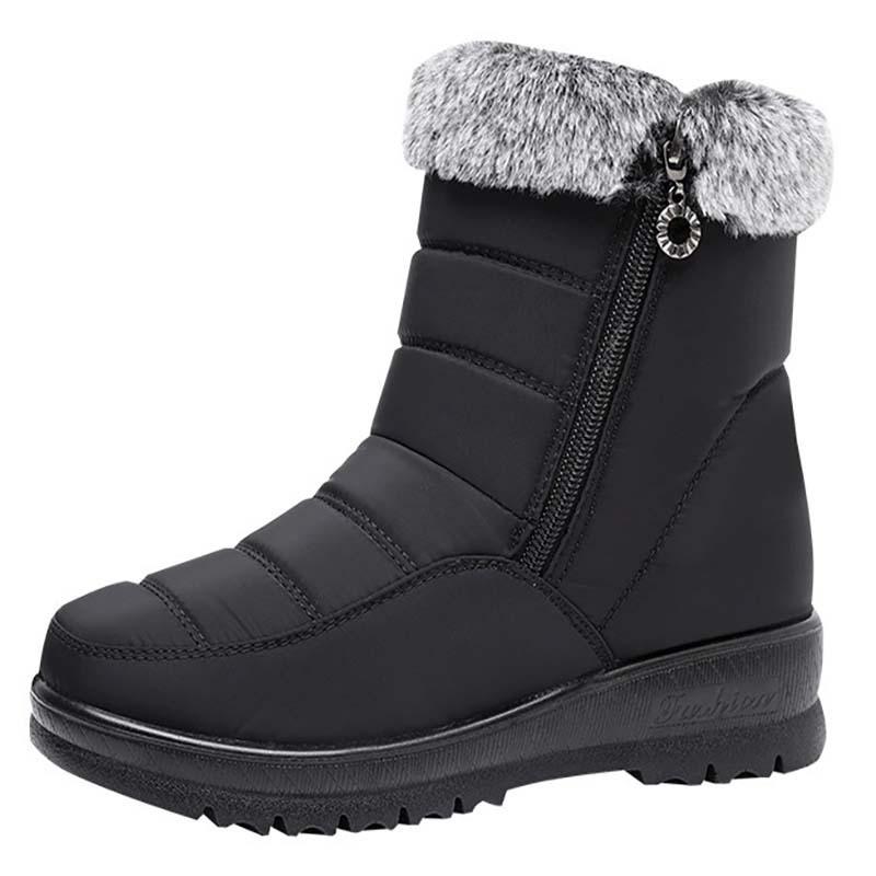 Women's Winter Warm Snow Boots Rainproof Fabric Faux Fur Lining Waterproof Ankle Boots Anti-slip Outdoor Shoes Hiking Sports Boots
