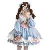XHSUKADO Lolita Long Star Sailor Cat Claw Bunny Light Size M Women's Dress, Sleeves, Spring, Summer, Fall, Dreamy, Cute, Ribbon, Pattern, Collar,