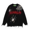 Unisex Streetwear Strickpullover mit Used-Design Jacquard Lockerer Schnitt Herbst
