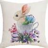 Pastoral Plants and Flowers Pillowcases Lavender Daisy Printed Linen Pillows Home Office
