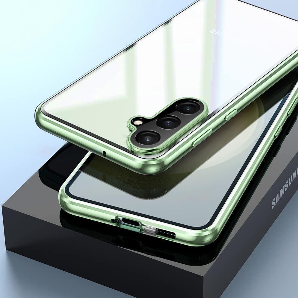 Samsung Galaxy S24 FE Case, Magnetic Dual Glass, Green