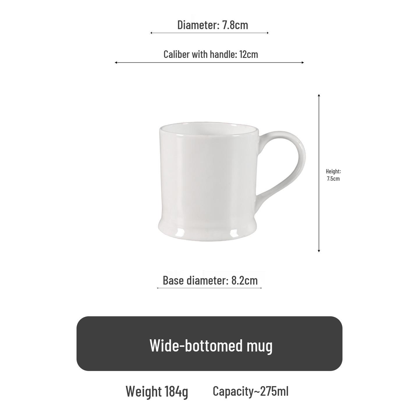Bone China Pure White Ceramic Mug - Custom Logo Hotel Tea/Water Cup