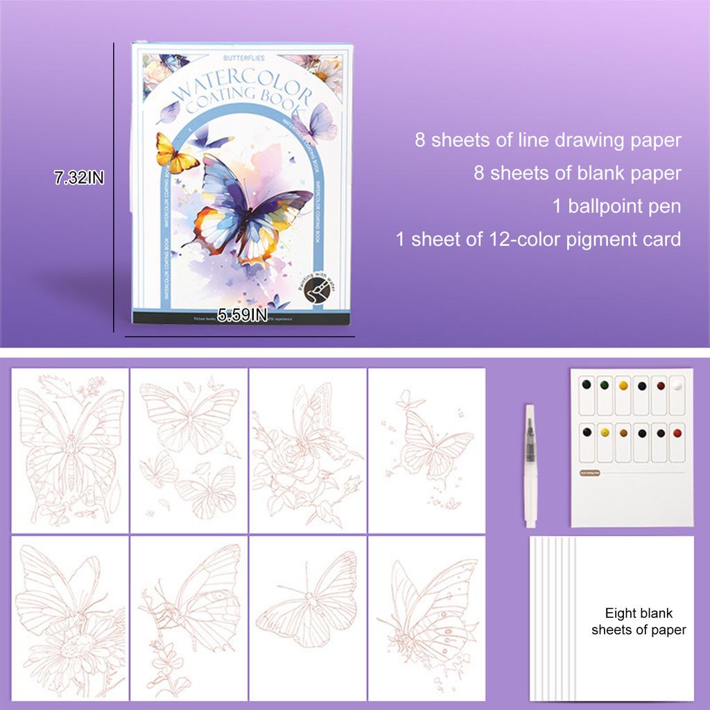 Watercolor Painting Set with 12 Colors Paint Cakes and Brush Watercolor Workbook for Adults Beginners Art Supplies Better Gifts