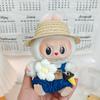 17cm Canvas Clothing, First and Second Generation, Labubu Clothing, Vinyl Doll Decoration, Pendant Clothing, Overalls, Doll Set Hat