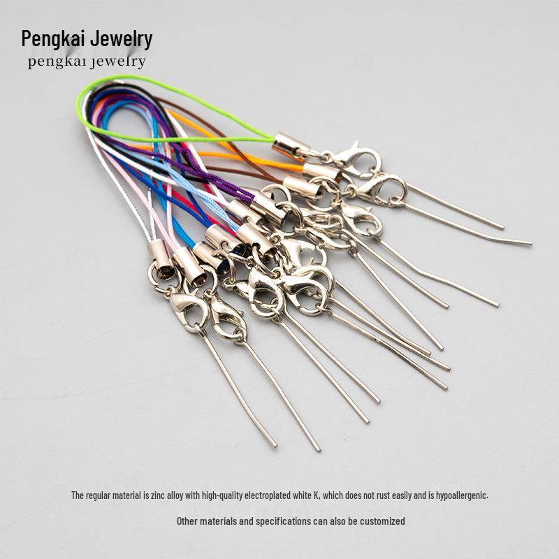 9-Shaped DIY Jewelry Pins & Lobster Clasp Mobile Phone Cord with Polymer Clay Pendant & Wool Felt Lanyard Accessories