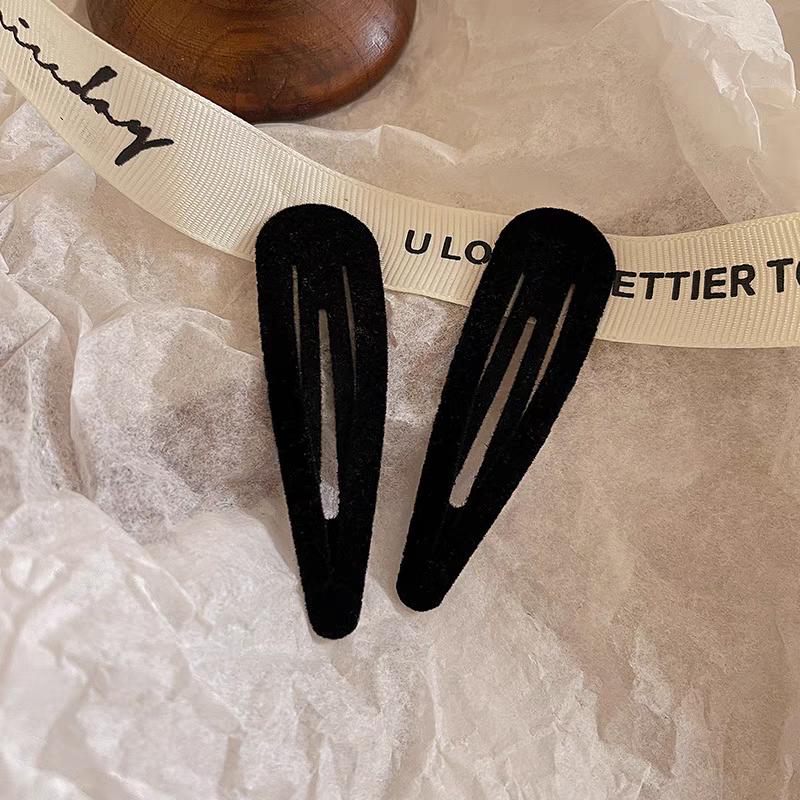2pc Classic 7cm Color Simple Retro Velvet Solid BB Hair Side Clips Hairpin for Women Girls Hair Accessories Ornament
