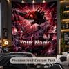 Personalized Wall Tapestry,Chainsaw Man Custom Printed Name, Fabric Wall Art For Indoor Room Backdrop