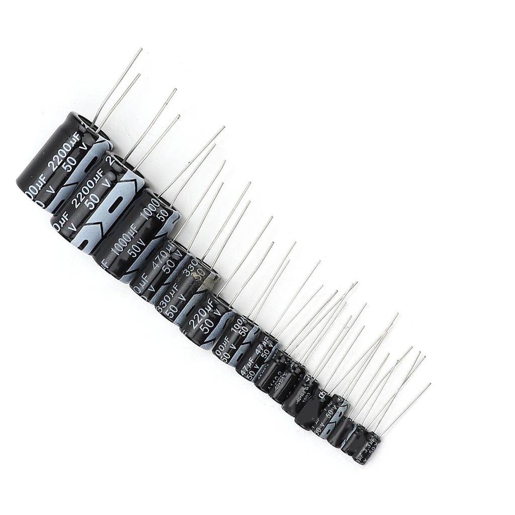 150 Adet Elektrolitik Kondansatör Kiti 50V 1uF ila 2200uF Elektrolitik Kondansatör Çeşitleri