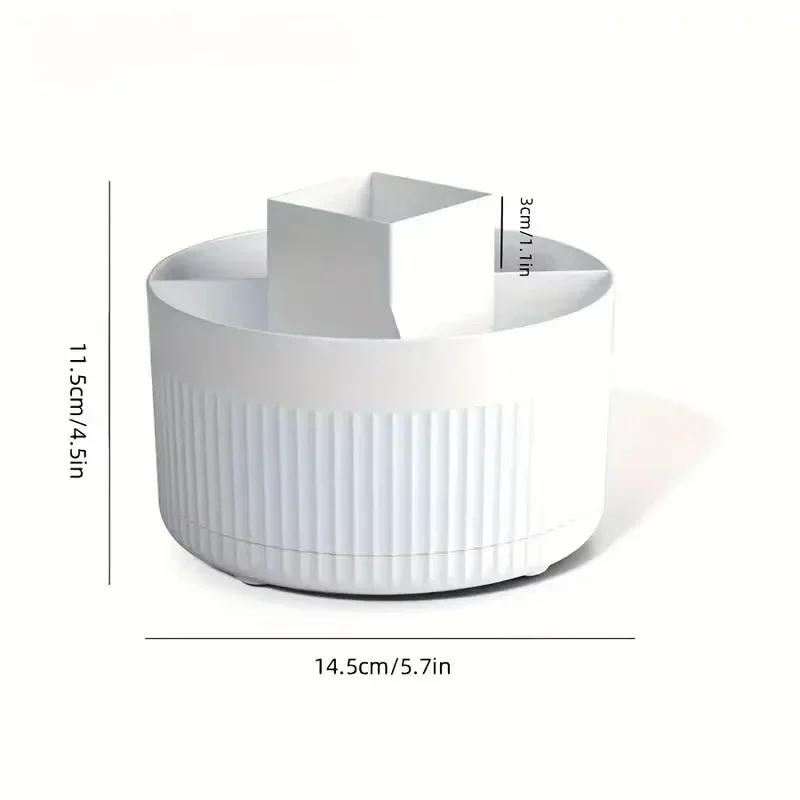 360° Rotating Makeup Brush Holder with 5 Compartments Capacity Skincare Organizer Makeup Organizer Countertop for Vanity Desk