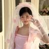Pink Flower Wedding Veils White Bride Head Gauze New Bridal Veil  Wedding Accessories
