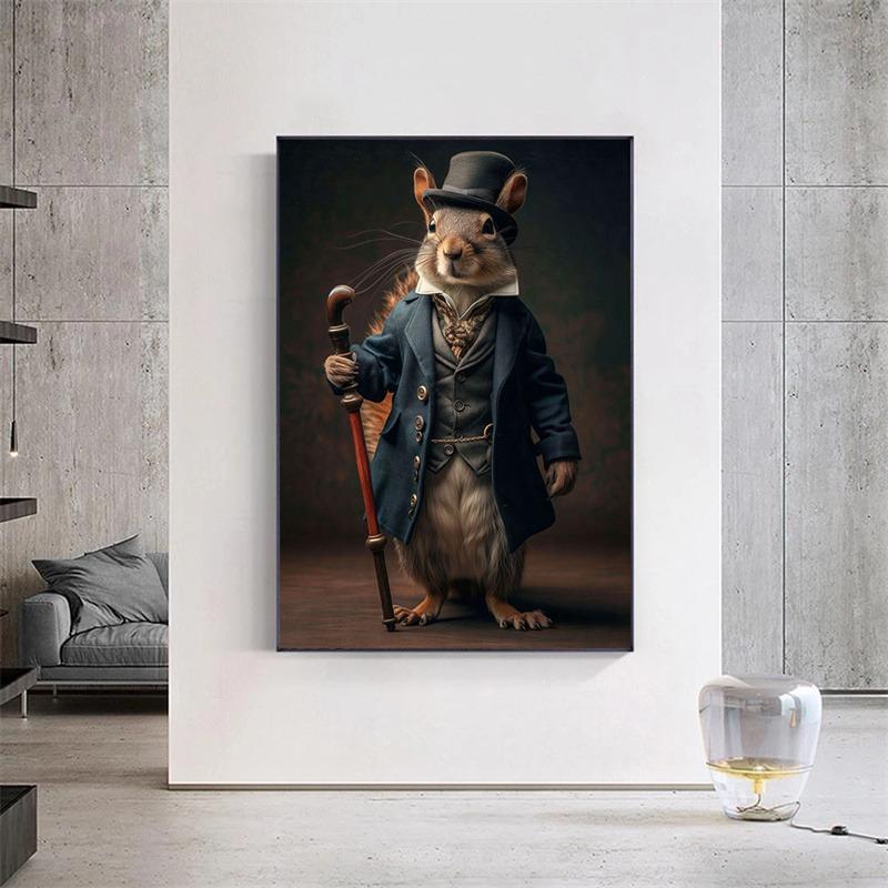 Cool Steampunk Animals Portrait Canvas Print Posters Pictures Retro Animal Wall Art Painting Mural for Living Room Home Decor