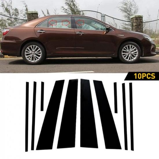 Для - Toyota RAV4 10 шт. Глянцевые черные стойки кузова, накладки на оконные и дверные стойки