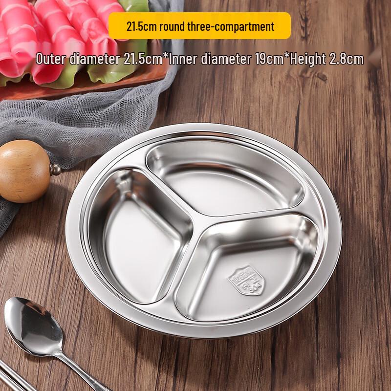 LIJIA FITMENT Stainless Steel Divided Meal Plate