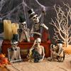 Halloween Resin Cartoon Skeleton Home Ornament Desktop Handicrafts Haunted House Wacky Skull Head Halloween Party Decorations