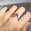 CAOSHI Delicate Lady Classic Wedding Bands 6 Claws Design Engagement Ring Dazzling Crystal Proposal Ceremony Accessories Jewelry