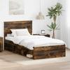 Bed Frame Smoked Oak 100 x 200 cm Solid Pine Wood