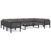Corner Sofa Module with Left Armrest Poly Rattan Anthracite