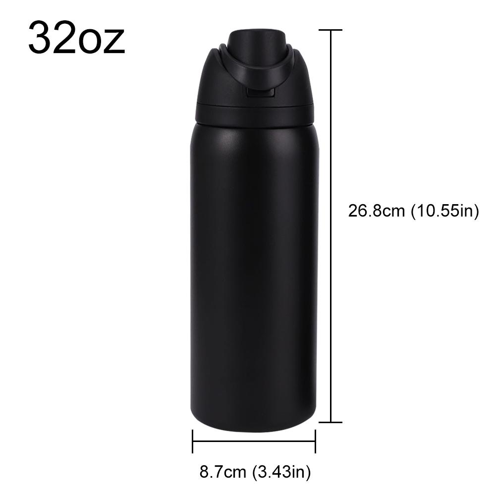 New Thermos Cup 24oz 32oz Insulated Cup Stainless Steel Space Kettle Water Bottle with Straw Vacuum Flasks for Car Outdoor Sport