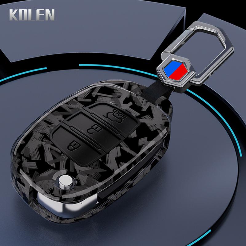 Abs Carbon Fiber Style Car Key Case Cover For Hyundai Solaris Creta Ix25 Kona Tucson Santa Fe Sonata Elantra Ix35 I20 Hb20 Ix45