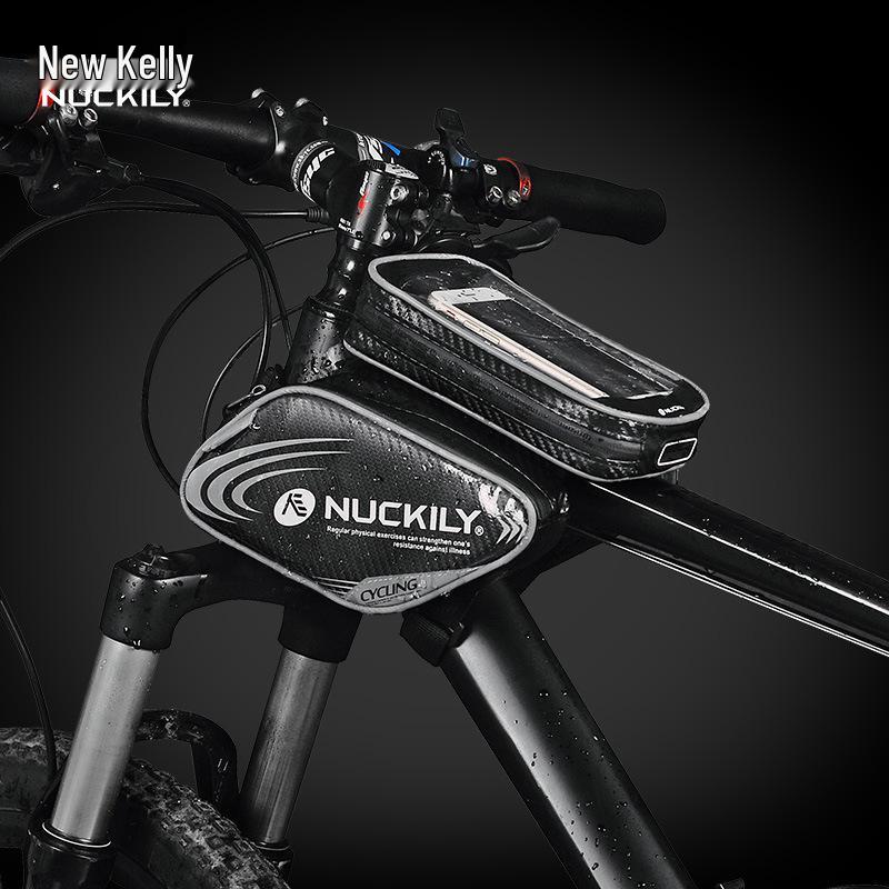 

NUCKILY Waterproof Touch Screen Bike Frame Bag - Bicycle Saddle & Storage Equipment Large серый