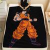 Goku Cartoon Pattern Flannel Blanket, High Quality Comfortable for All Seasons, Home Decor, Warmth and Comfort, Perfect for Gifts.