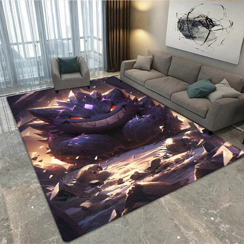 3D Pokémon Cute Gengar printed Carpet Living Room Bedroom Carpet Non-slip carpet home bedroom decor area rug Birthday Gift