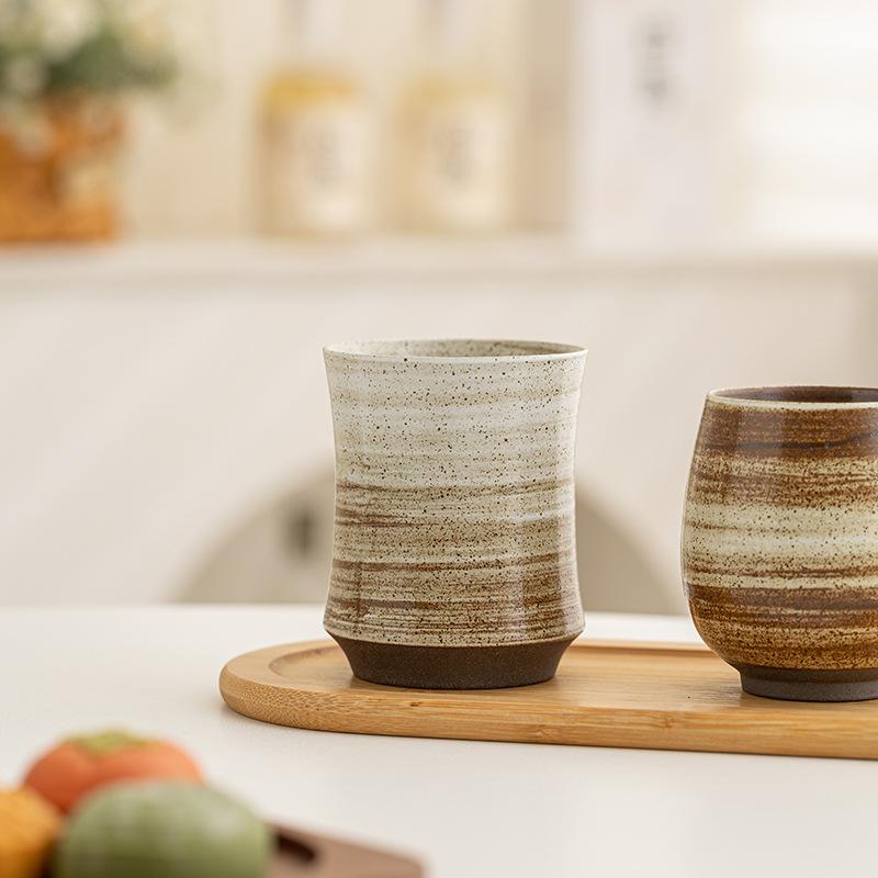 Japanese-style coarse pottery coffee cup latte cup latte cup ceramic water cup coffee hand cup pig mouth cup tasting cup