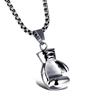 Retro Fitness Boxing Gloves Stainless Steel Titanium Necklace - Bold Punk Fashion Pendant