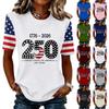 Top Pullover Casual Alla Moda da Donna a Manica Corta Stampato con Girocollo