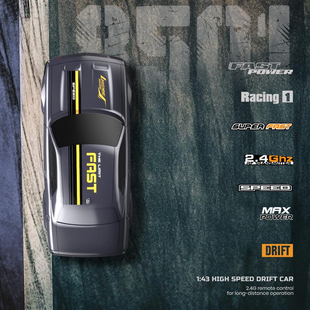 Samochód do driftu w skali 1/43 15km/h 4x4 zdalnie sterowany wyścigowy pojazd RC o wysokiej prędkości RTR ze światłami LED w 7 kolorach Zabawka samochodowa dla dzieci