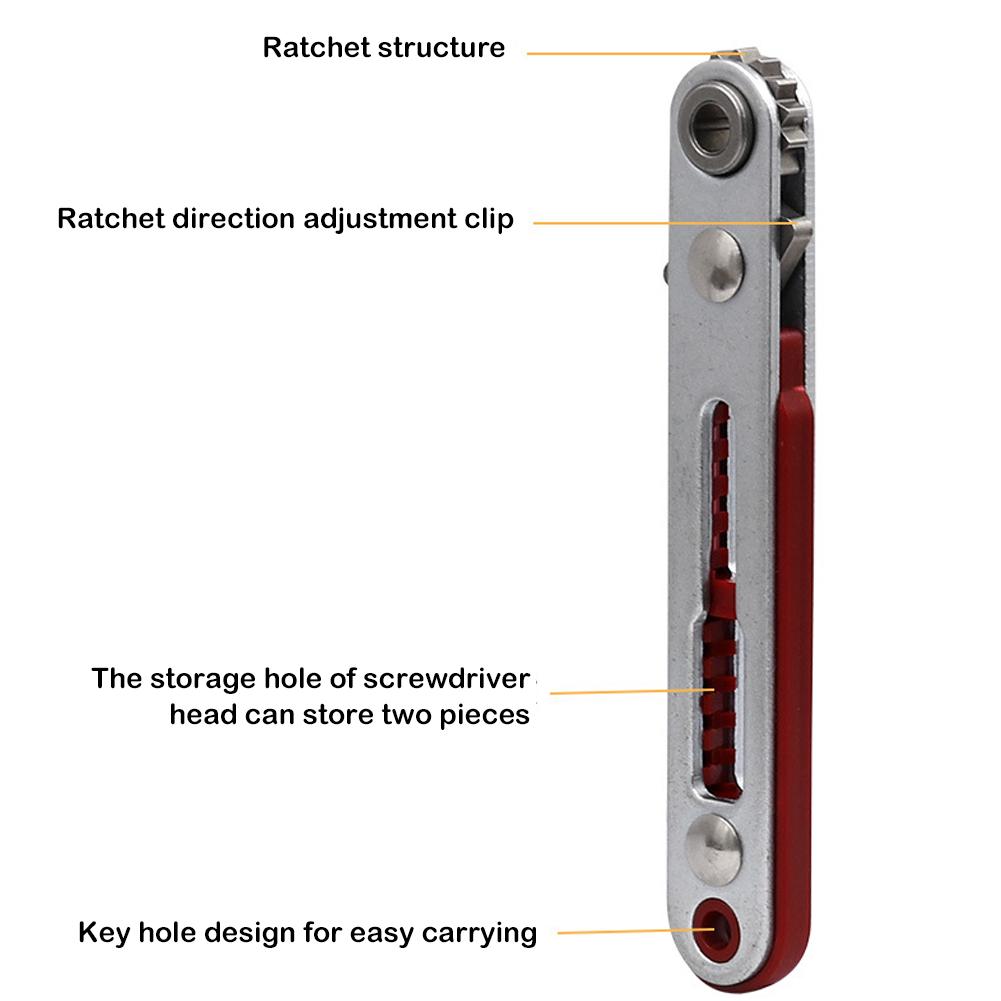 Doppelantriebskopf Ratsche 1/4 Sechskantschaft Chrom-Vanadium-Stahl Ergonomischer Griff Für Enge Räume,Flach-/Winkelkopf