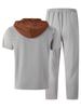 Men's Summer Hooded Drawstring Casual Sport Two-Piece Set
