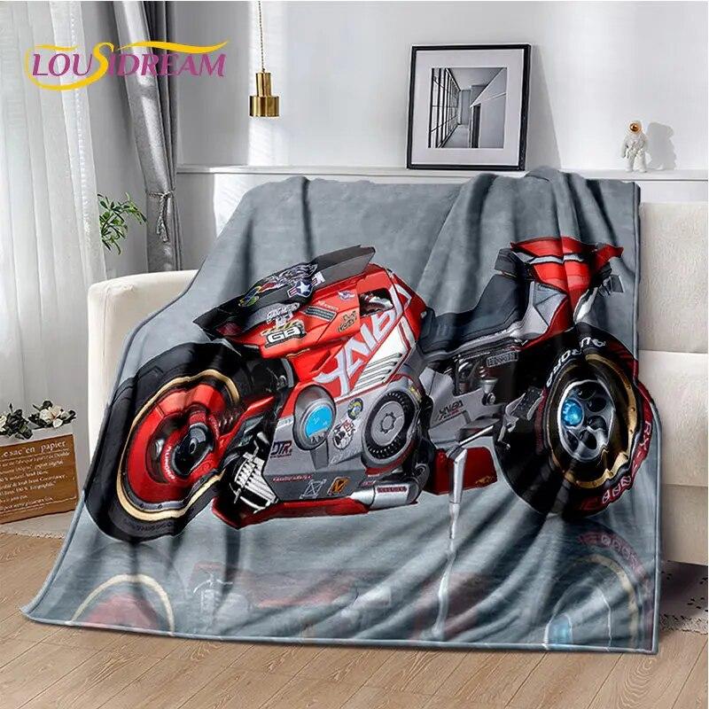 3D Cyberpunk Concept Motorcycle Cartoon Soft Plush Blanket,Flannel Blanket Throw Blanket for Living Room Bedroom Bed Sofa Picnic