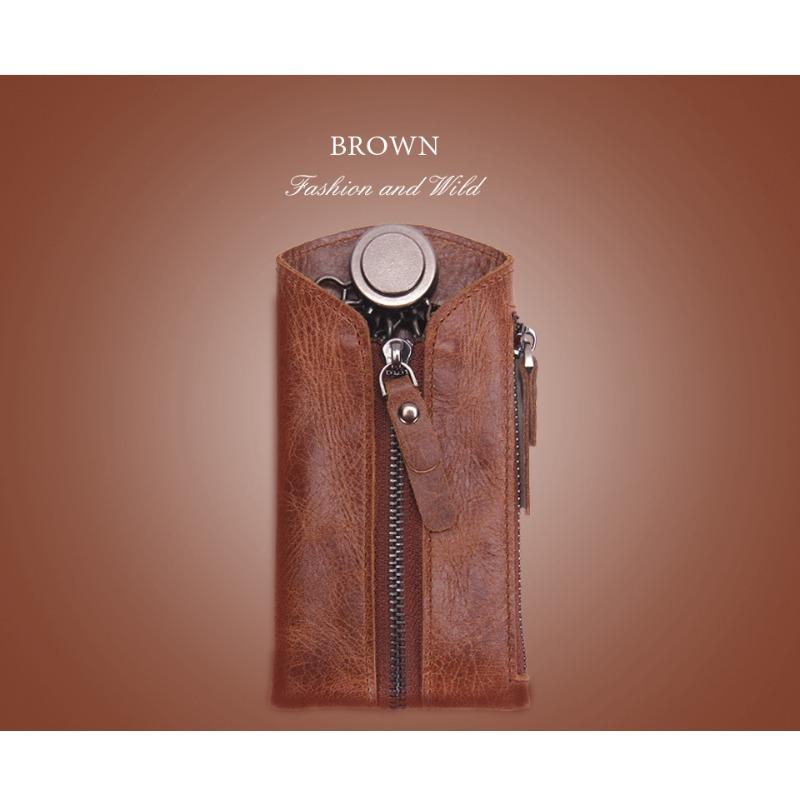 Genuine Leather Key Case Casual Multi-Hook Compact