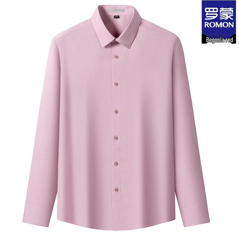ROMON Men s Non-Iron Long Sleeve Business Casual Shirt 45