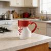 Stylish Ceramic Drinking Cup With Lovely Heart Handle And Fade Resistant Print Color Changing Coffee Mug