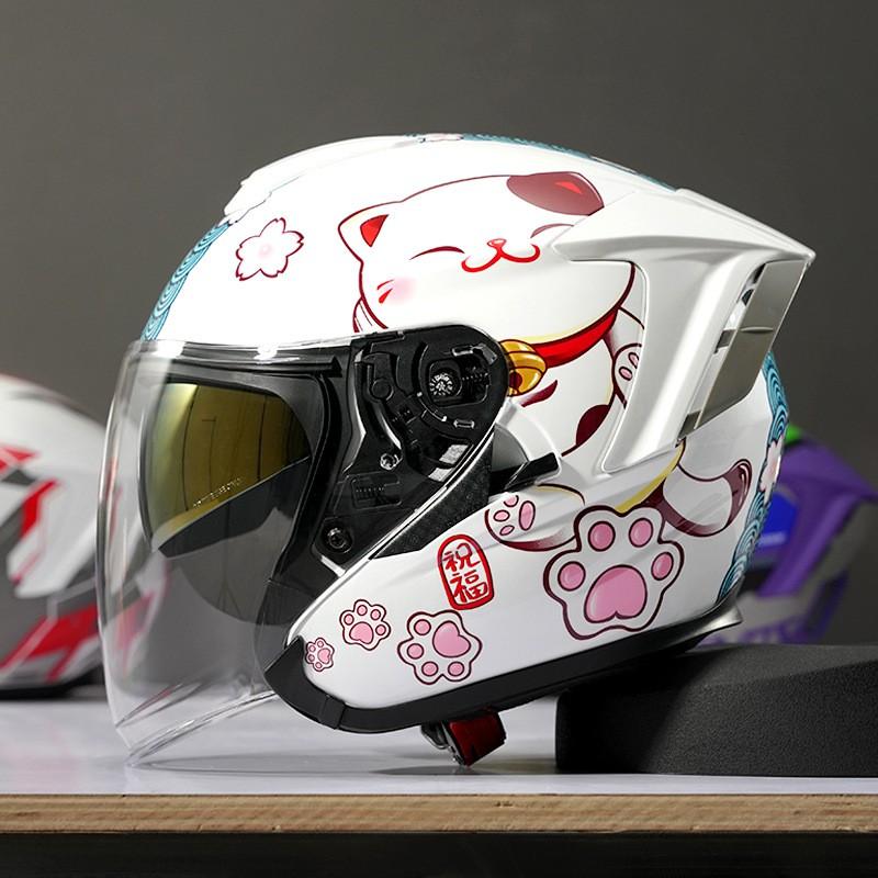 3/4 Open Face Motorcycle Helmet Men Adult Full Coverage DOT ECE Certified Use ABS Material Lightweight Safety Gear