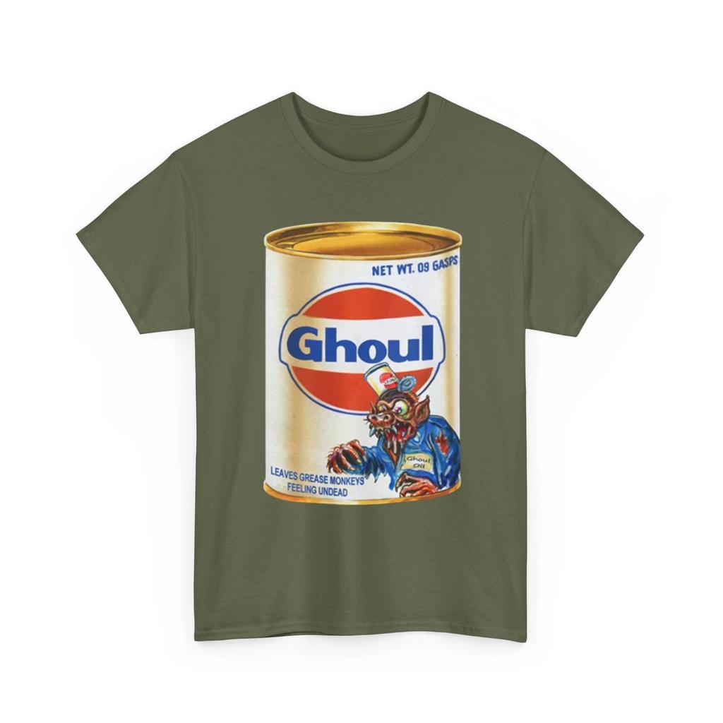 Wacky Packages Ghoul Oil Can Printed Collectible T shirt Funny Silly Gulf Parody