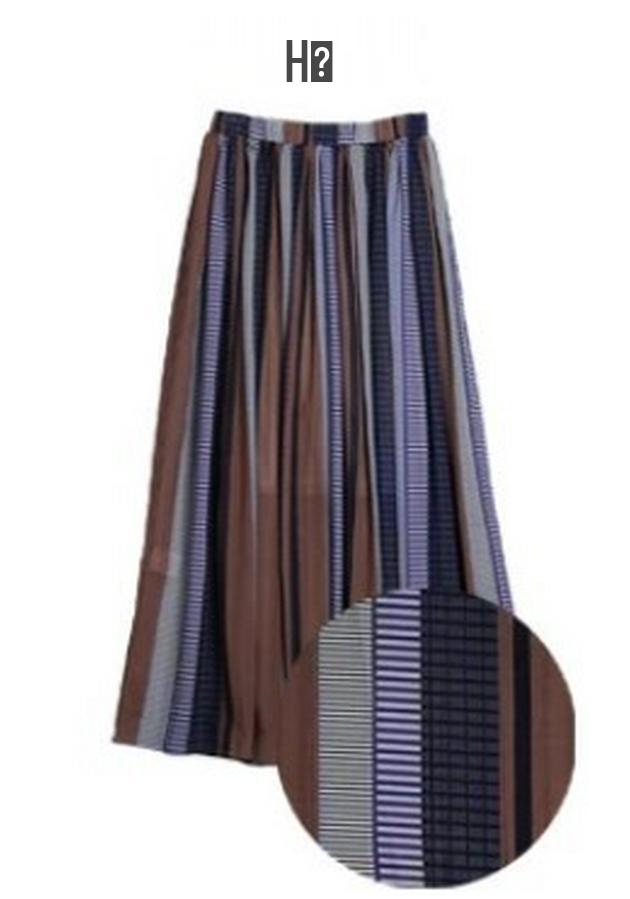 Summer 2023 Japanese Striped A-Line Long Skirt