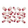 High-End French Gradient Press-On Nails with Glitter Hearts - Fashionable Nail Art Pieces