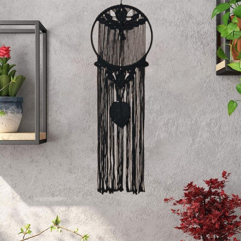 Macrame Woven Wall Hanging Leaf Tree Dream Catcher,Bohemian Handmade Room Hanging Tapestry,Wedding Decoration Crafts