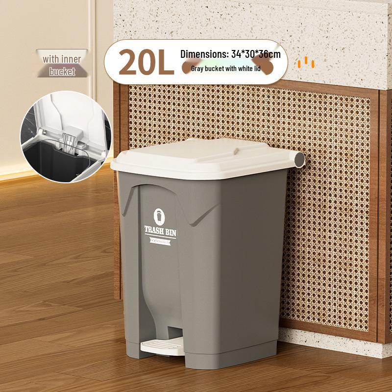 Large 30L Outdoor Kitchen Trash Can with Pedal and Lid
