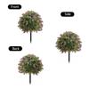 2 Pack Artificial Rose Boxwood Topiary Ball Trees with Ground Faux Shrubs for Outdoor Indoor Garden Porch