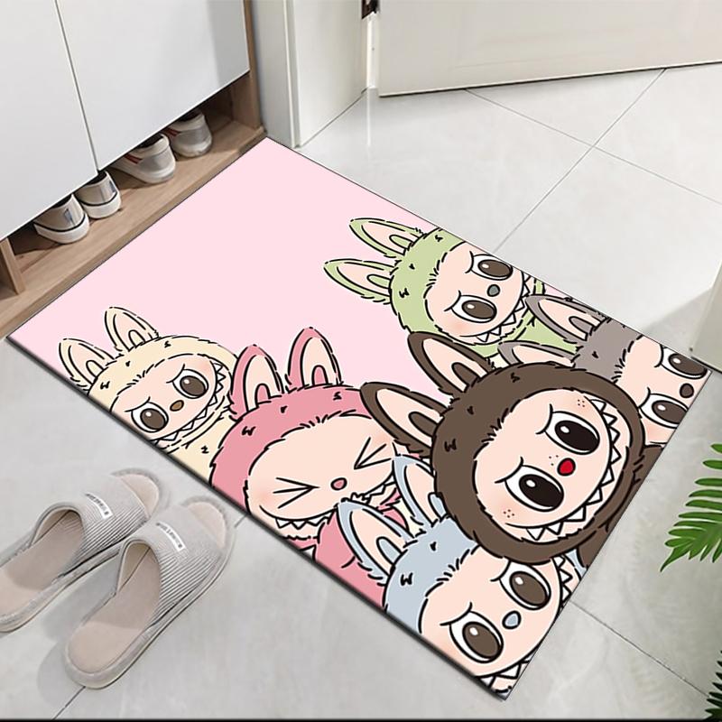 Labubu Teppich mit Aufdruck, für Bürostuhl Wohnzimmer Schlafzimmer Küche Raumdekoration Geschenke.