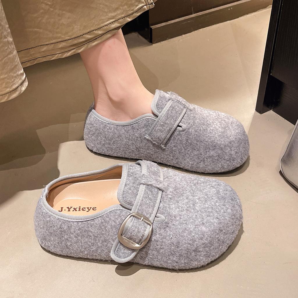 Thick-soled Inner Height Increase, One Pedal Birkenstock Shoes, Bag Head Half Slippers, Women's Summer Wear 2025 Autumn and Winter New Slippers