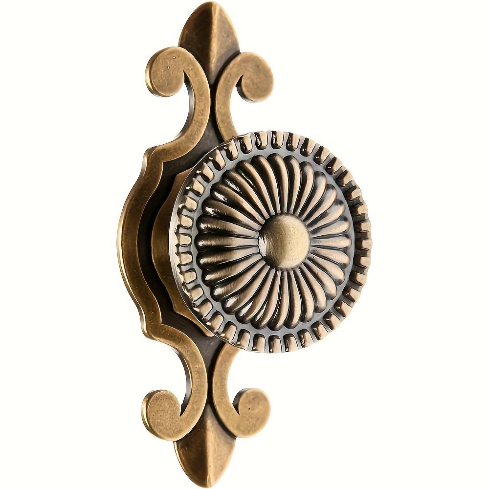 5pcs Bronze Zinc Alloy Drawer Pulls, 2.911.26 Inch Vintage Round Metal with Back Plate, Perfect for Dresser & Cabinet Furniture