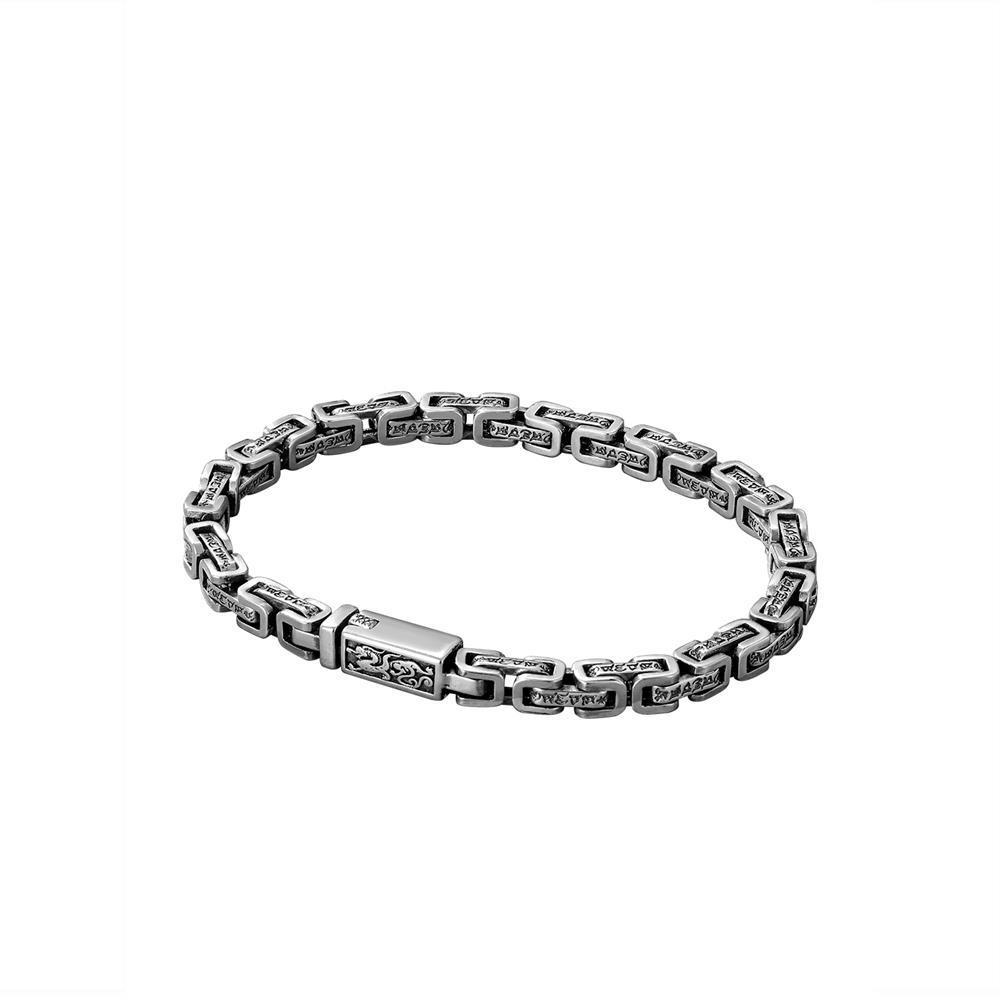 

Hanfeng Dragon Pattern Six-character Mantra Ring Ring Ring Silver Bracelet Men s Trend Retro Hipster Personality 2026 22CM