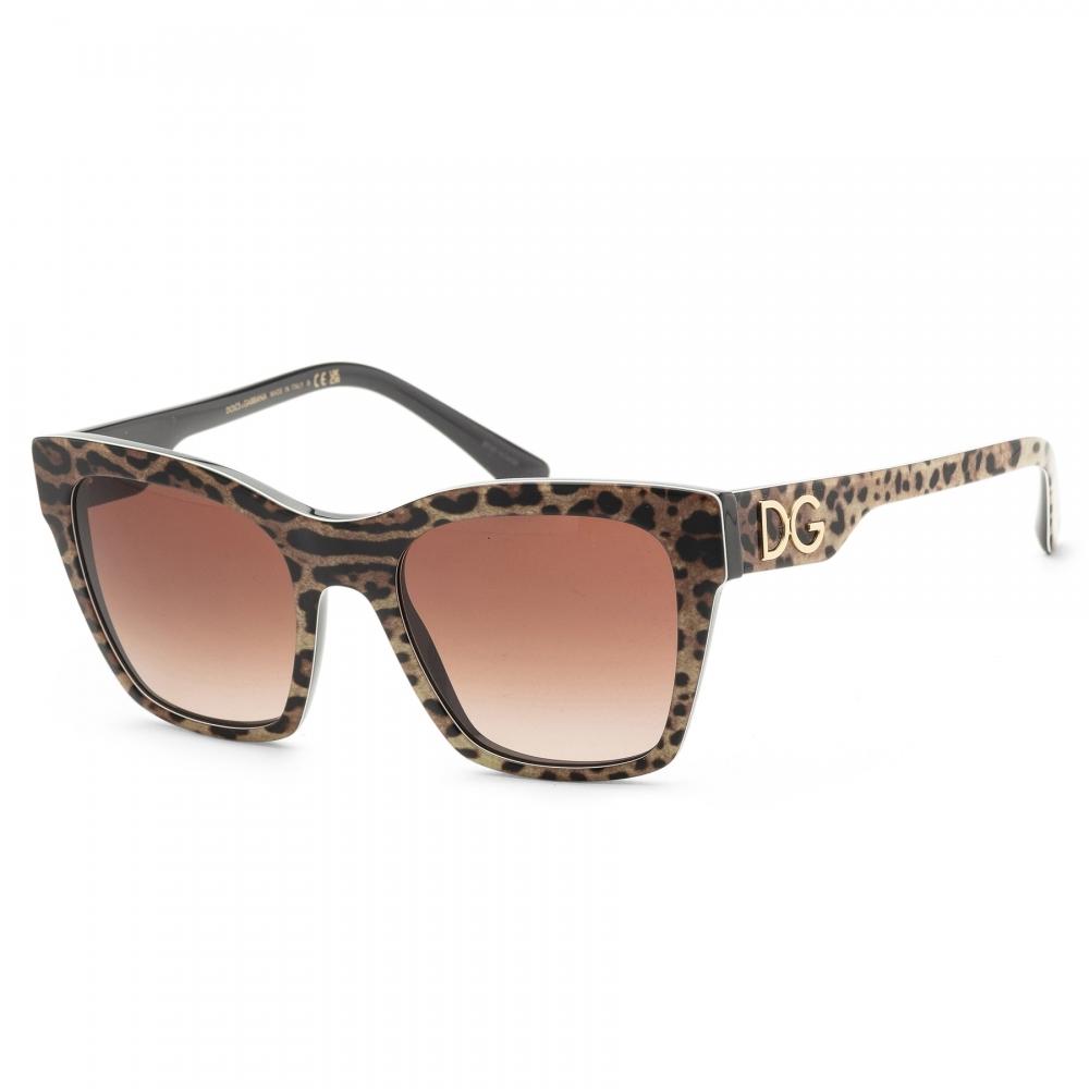 

Женские солнцезащитные очки Dolce & Gabbana Leo Brown On Black, 53 мм